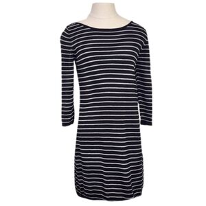 525 America Dress 100% Cotton Knit Breton Stripe Black Size S